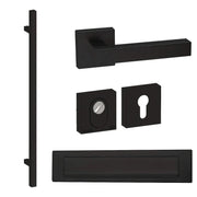 Roestvrijstalen Voordeurset Vierkant Zwart