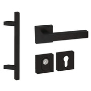 Roestvrijstalen Voordeurset Vierkant Zwart