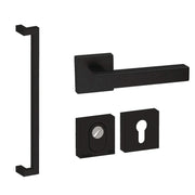 Roestvrijstalen Voordeurset Vierkant Zwart