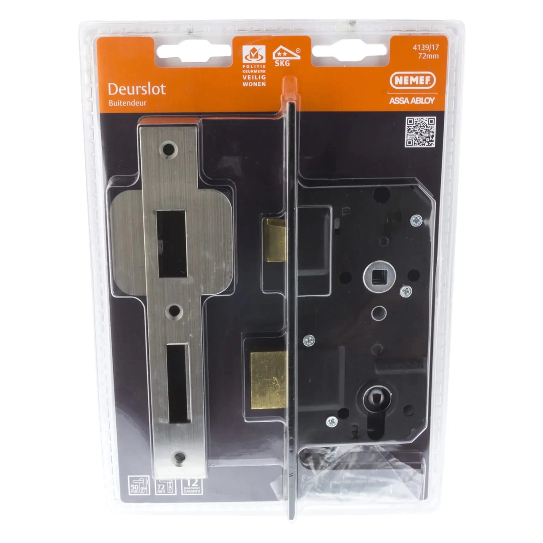 Nemef Cilinderslot rechthoekige voorplaat SKG2 PC72 413917 15