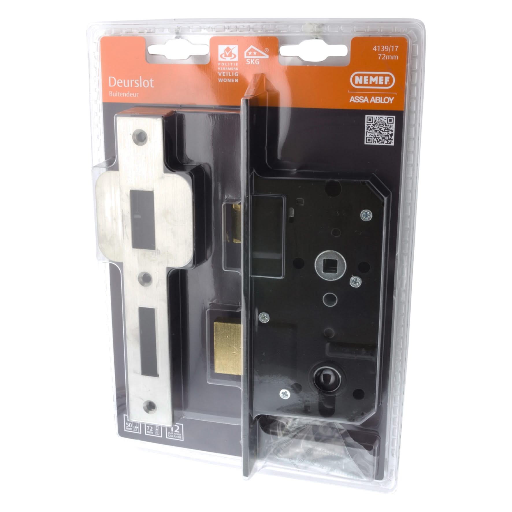 Nemef Cilinderslot rechthoekige voorplaat SKG2 PC72 413917 16