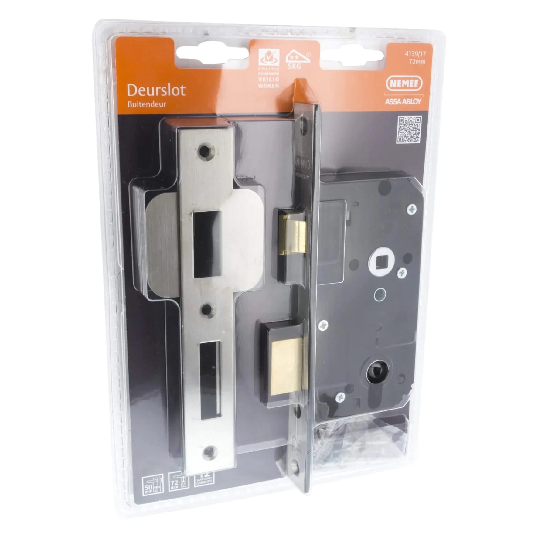 Nemef Cilinderslot rechthoekige voorplaat SKG2 PC72 413917 17