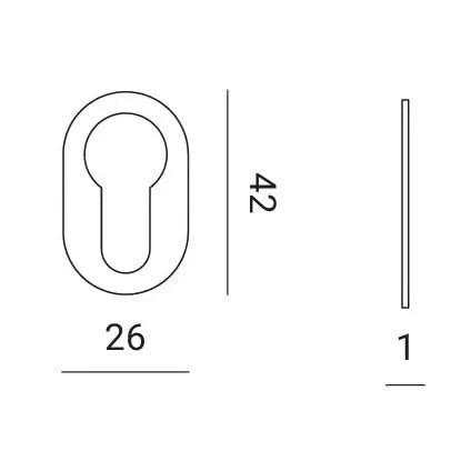 Nuda sleutelplaatjes 26×42 mm wit - Deurbeslag-expert