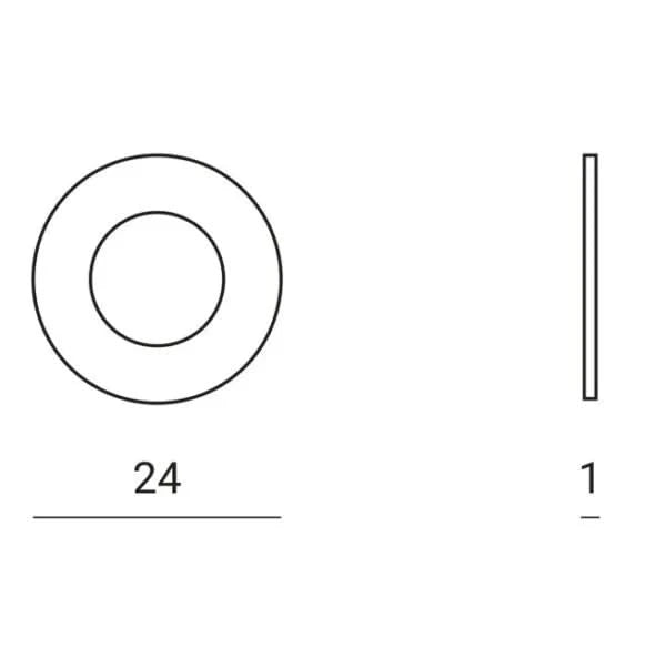 Nuda krukrozet 24mm brushed goud - Deurbeslag-expert