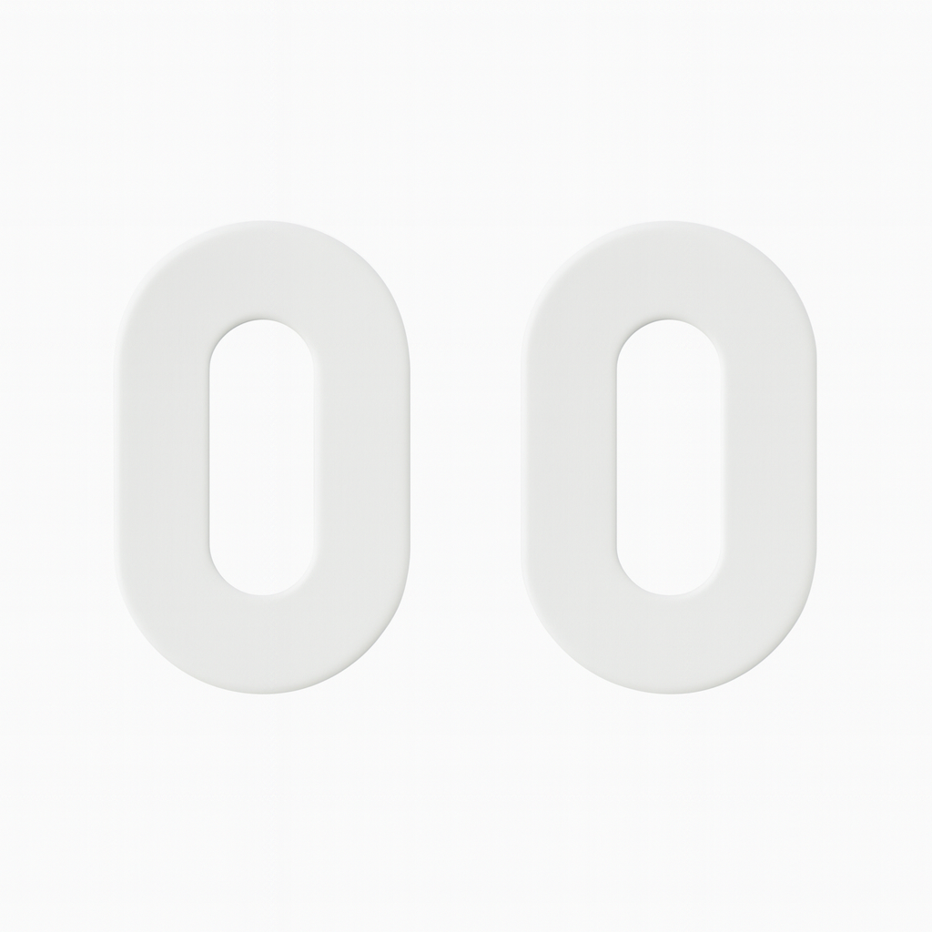 Nuda sleutelplaatjes 26×42 mm wit