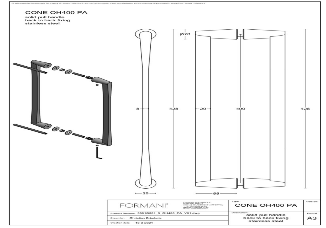 Formani | OH400PA | Set grepen | PVD mat zwart