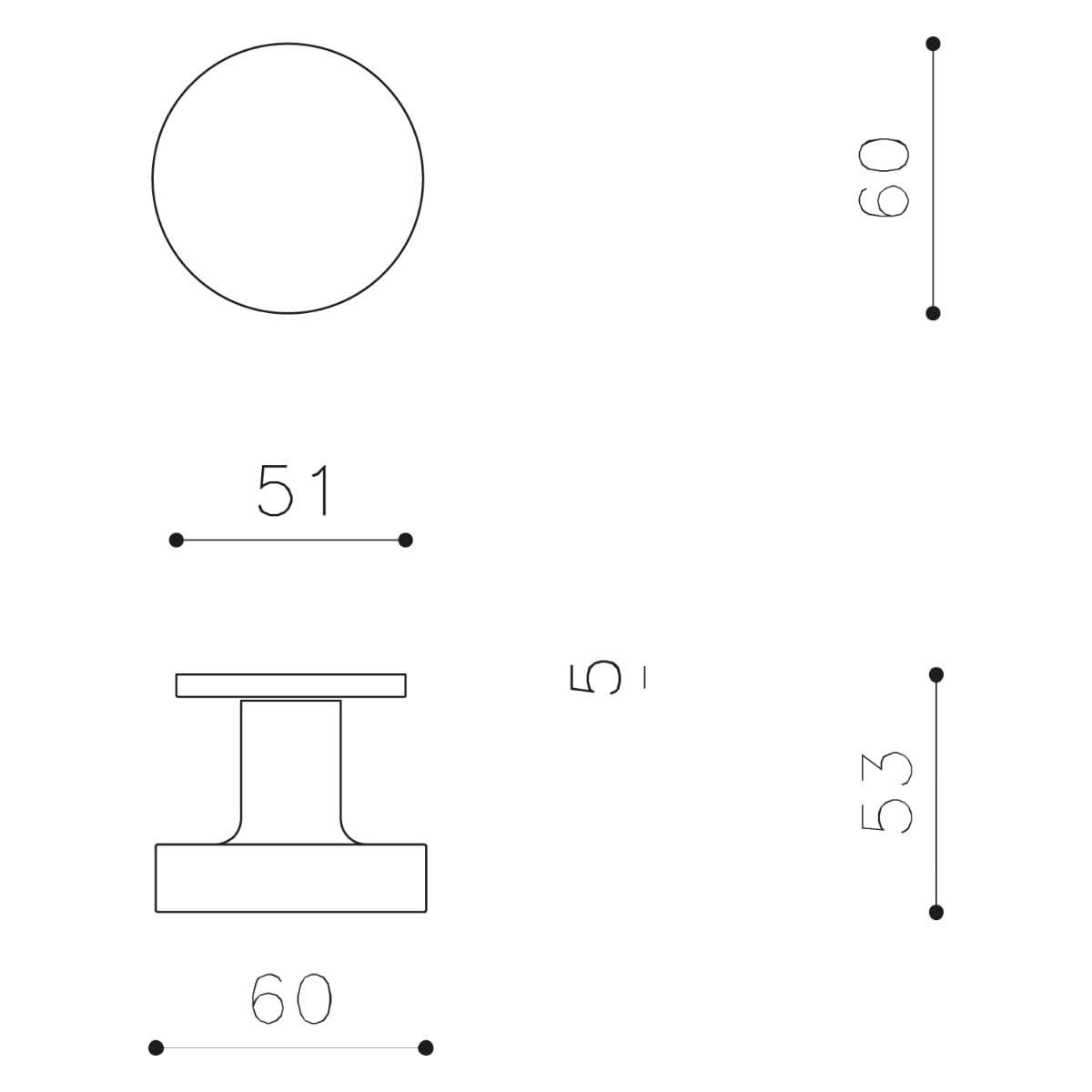 OLIVARI DEURKNOP LINK VAST CHROOM1