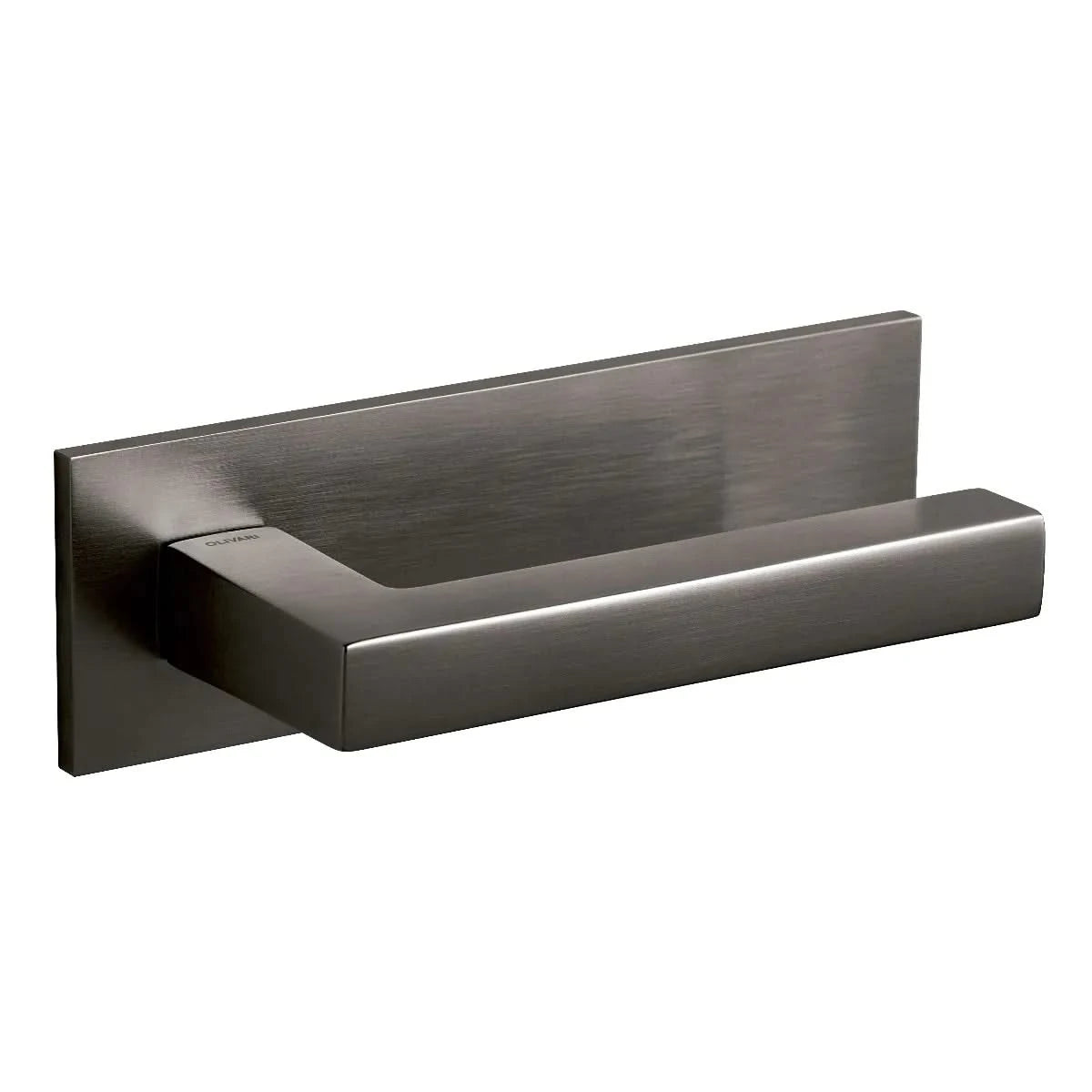 Olivari | Deurkruk ABC op horizontaal schild | Antraciet mat titaan PVD