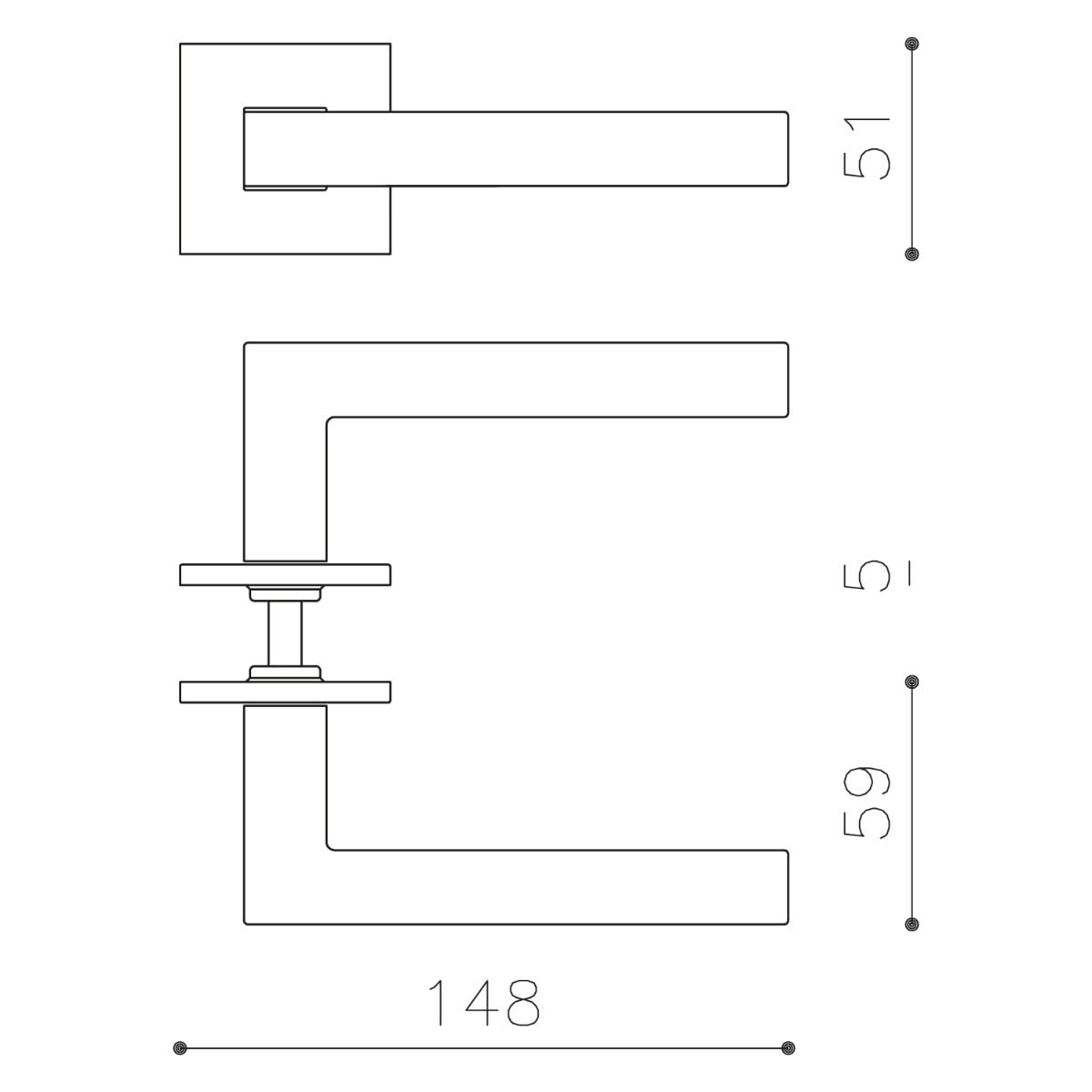 OLIVARI DEURKRUK ABC OP ROZET BRONS MAT TITAAN PVD1