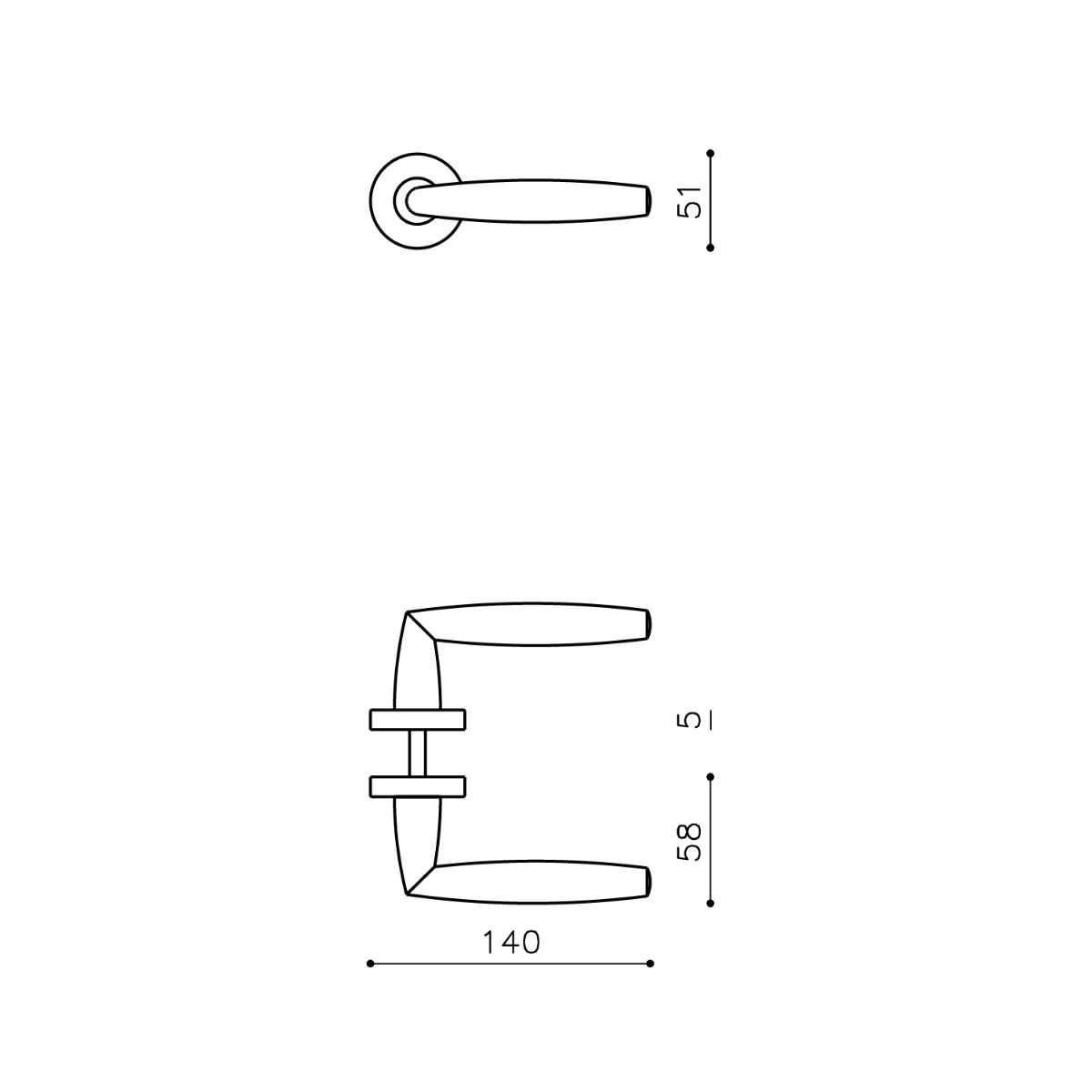 OLIVARI DEURKRUK AURELIA OP ROZET KOPER MAT TITAAN PVD1