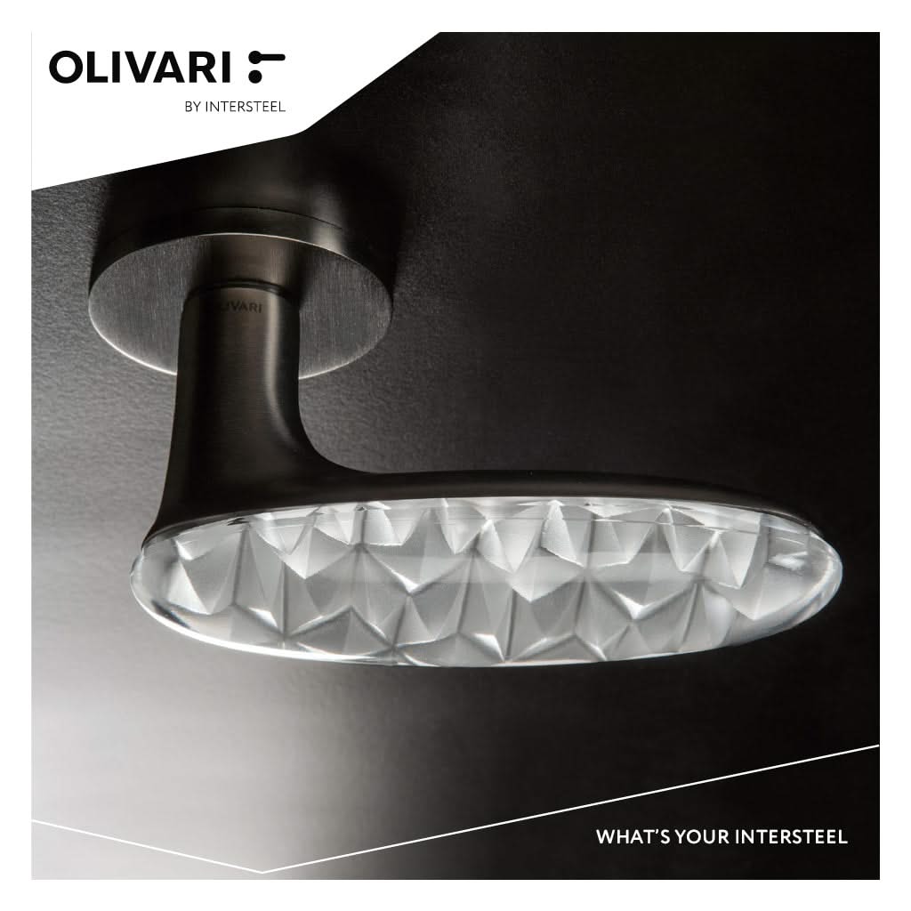 OLIVARI DEURKRUK CRYSTAL DIAMOND OP ROZET ANTRACIET MAT TITAAN PVD1 1