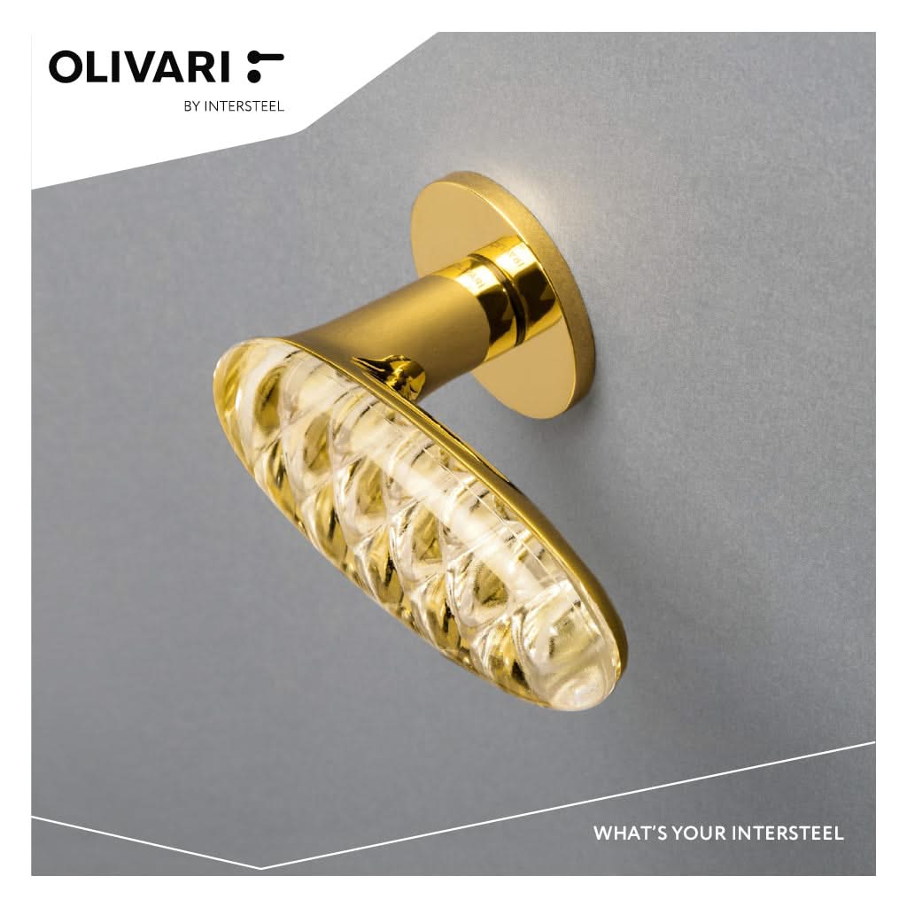 OLIVARI DEURKRUK CRYSTAL DIAMOND OP ROZET MESSING TITAAN PVD2