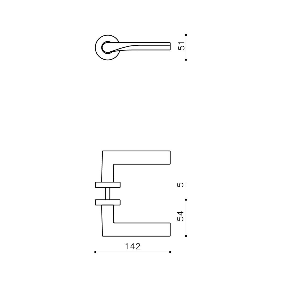 OLIVARI DEURKRUK FIN OP ROZET NIKKEL MAT TITAAN PVD1