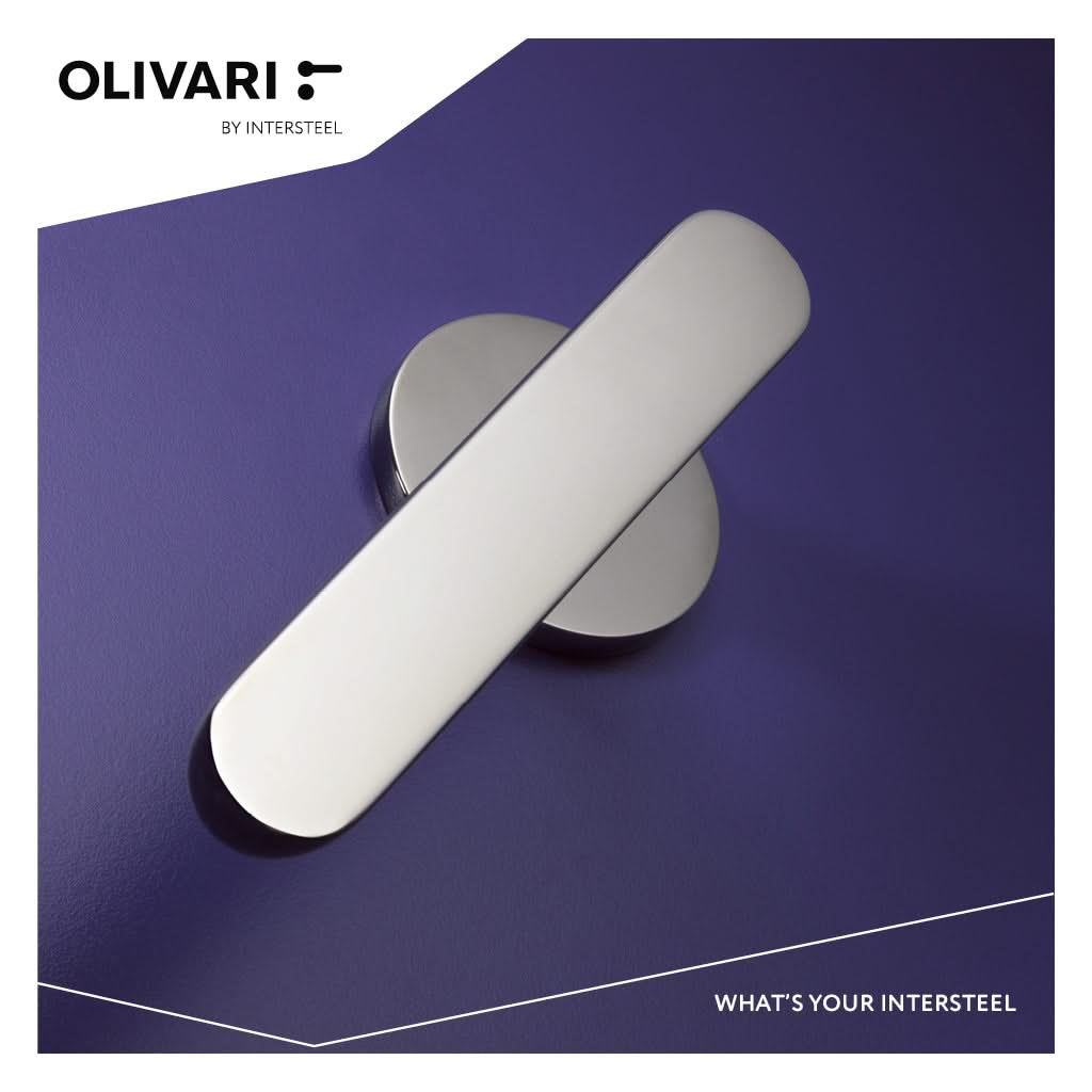 OLIVARI DEURKRUK ICONA OP ROZET CHROOM MAT1