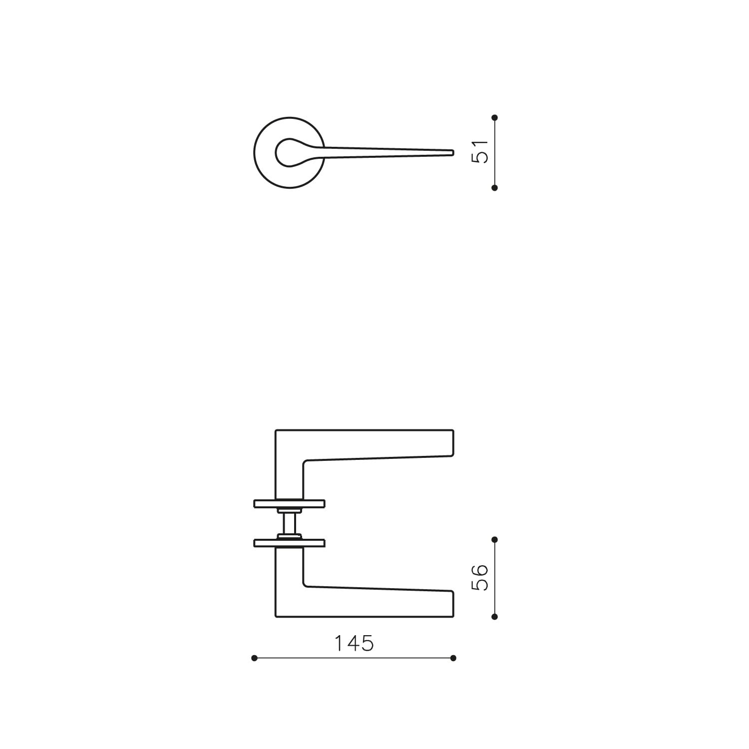 OLIVARI DEURKRUK LAMA L OP ROZET BRONS MAT TITAAN PVD1