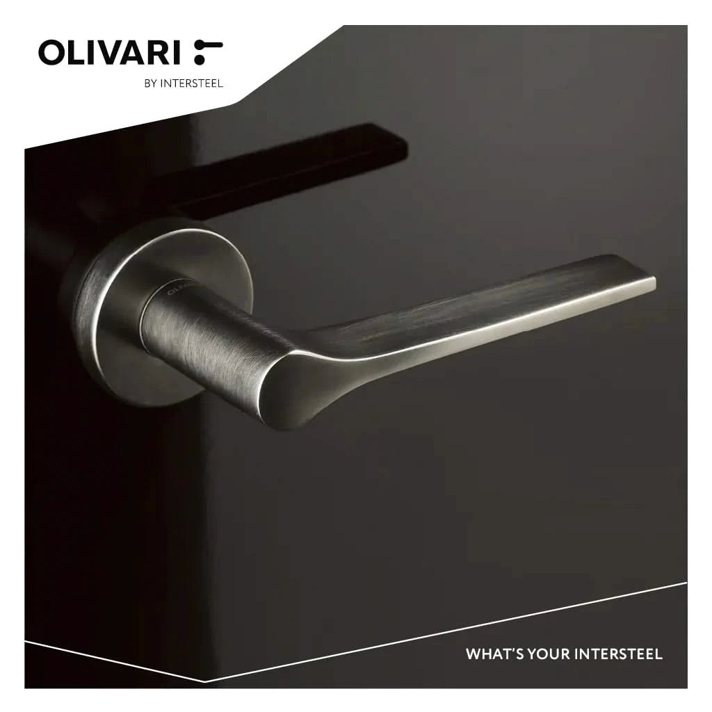 OLIVARI DEURKRUK LAMA L OP ROZET RVS MAT TITAAN PVD1