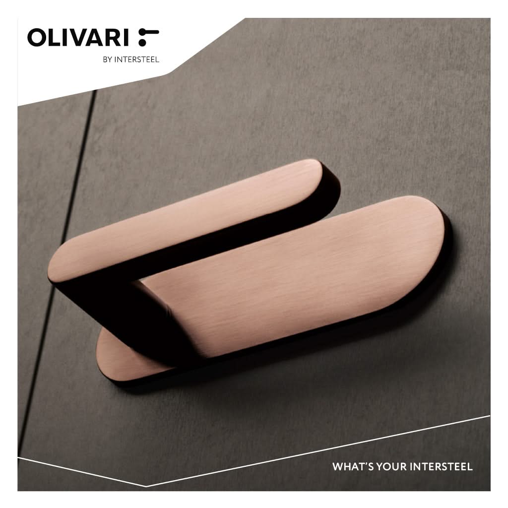 OLIVARI DEURKRUK LINK OP HORIZONTAAL SCHILD BRONS MAT TITAAN PVD3