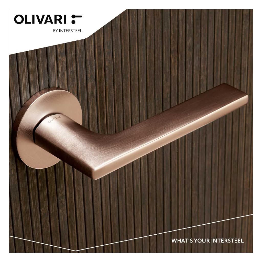 OLIVARI DEURKRUK LOTUS OP ROZET KOPER MAT TITAAN PVD2