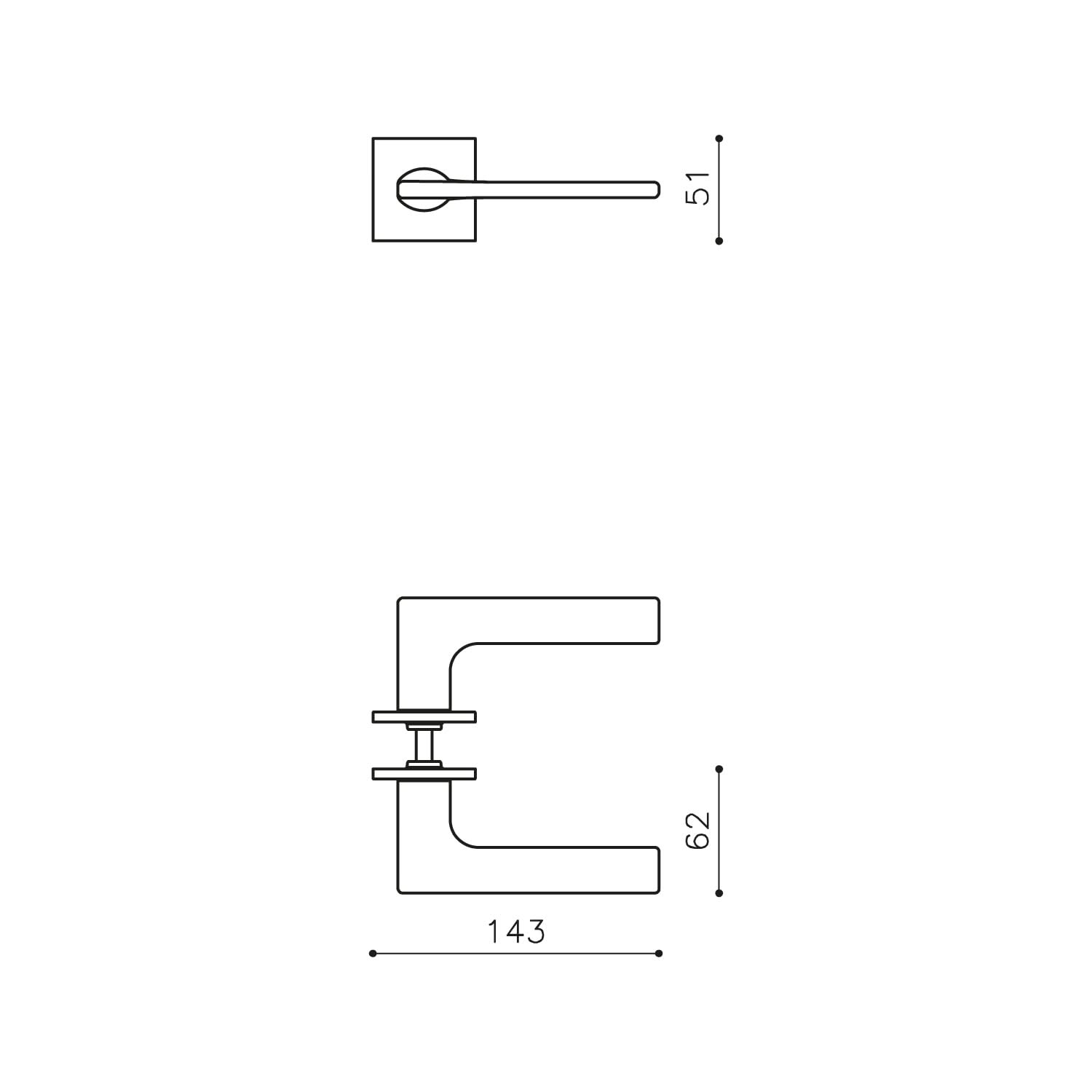 OLIVARI DEURKRUK LOTUS Q OP ROZET RVS MAT TITAAN PVD1