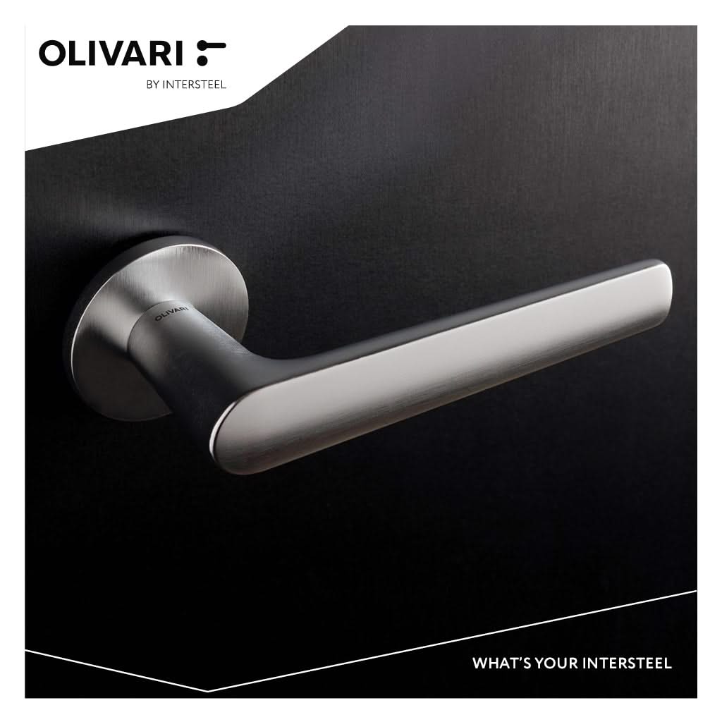 OLIVARI DEURKRUK LUGANO OP ROZET RVS MAT TITAAN PVD4