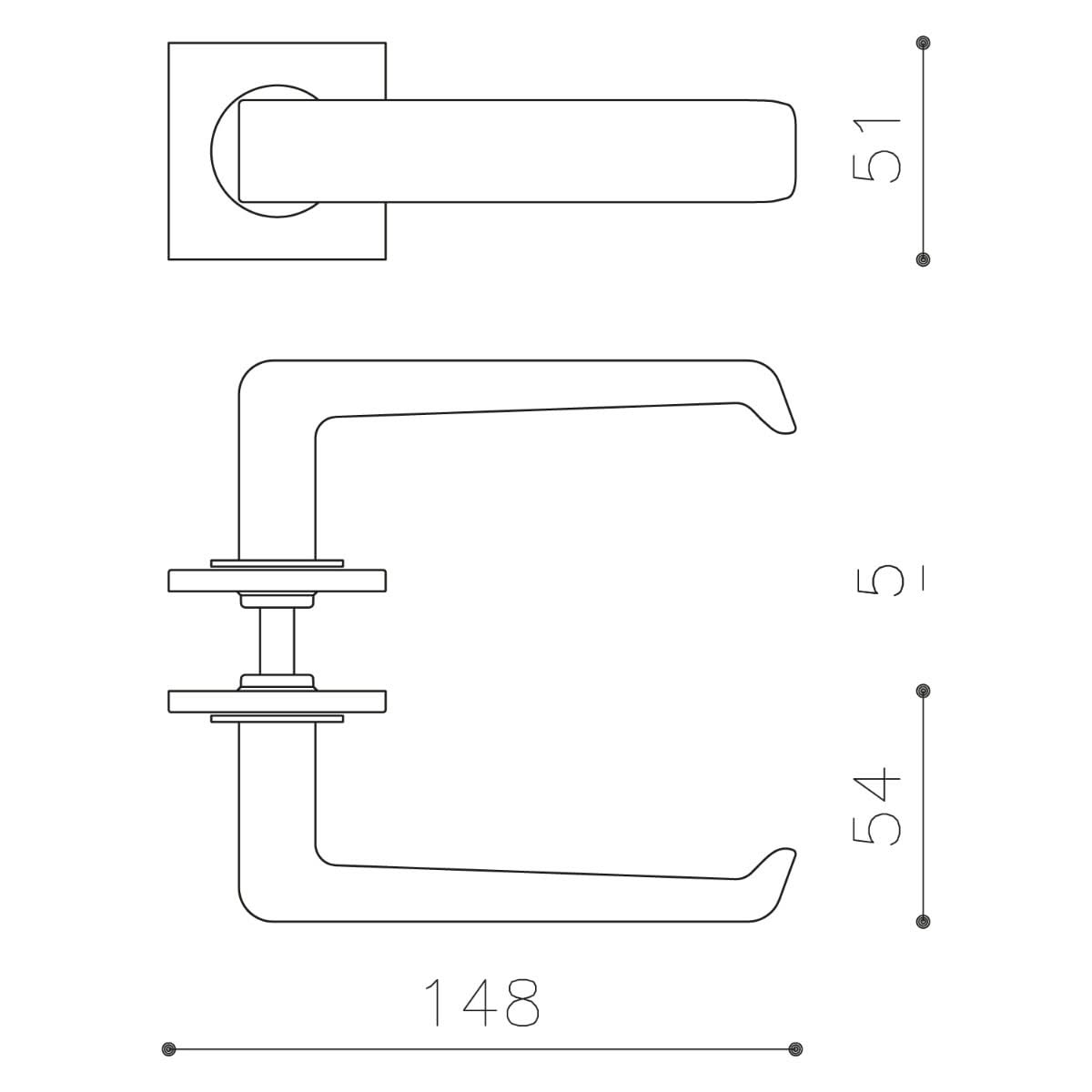 OLIVARI DEURKRUK MILANO Q OP ROZET ANTRACIET MAT TITAAN PVD1