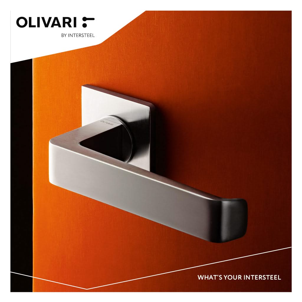 OLIVARI DEURKRUK MILANO Q OP ROZET RVS MAT TITAAN PVD2