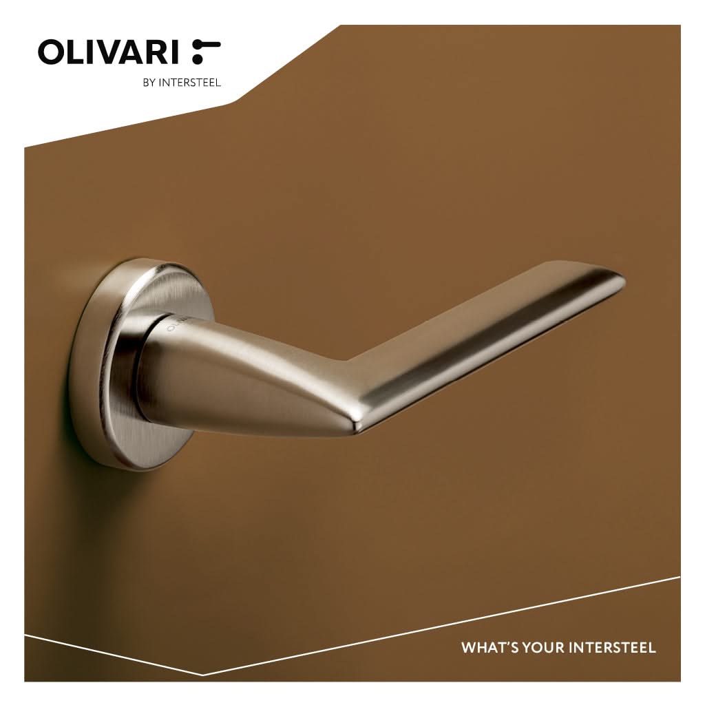 OLIVARI DEURKRUK TECNO OP ROZET CHROOM MAT1 1