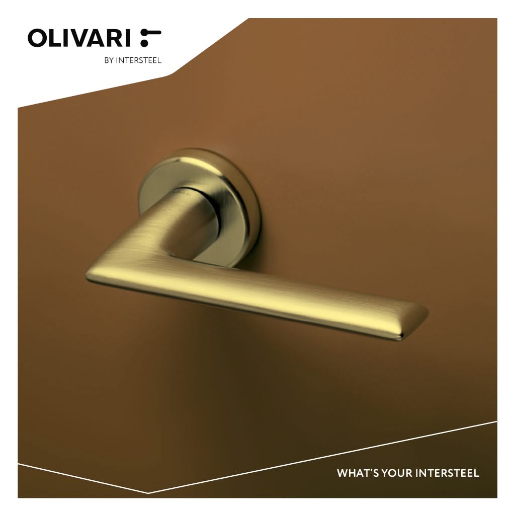 OLIVARI DEURKRUK TECNO OP ROZET MESSING MAT TITAAN PVD1