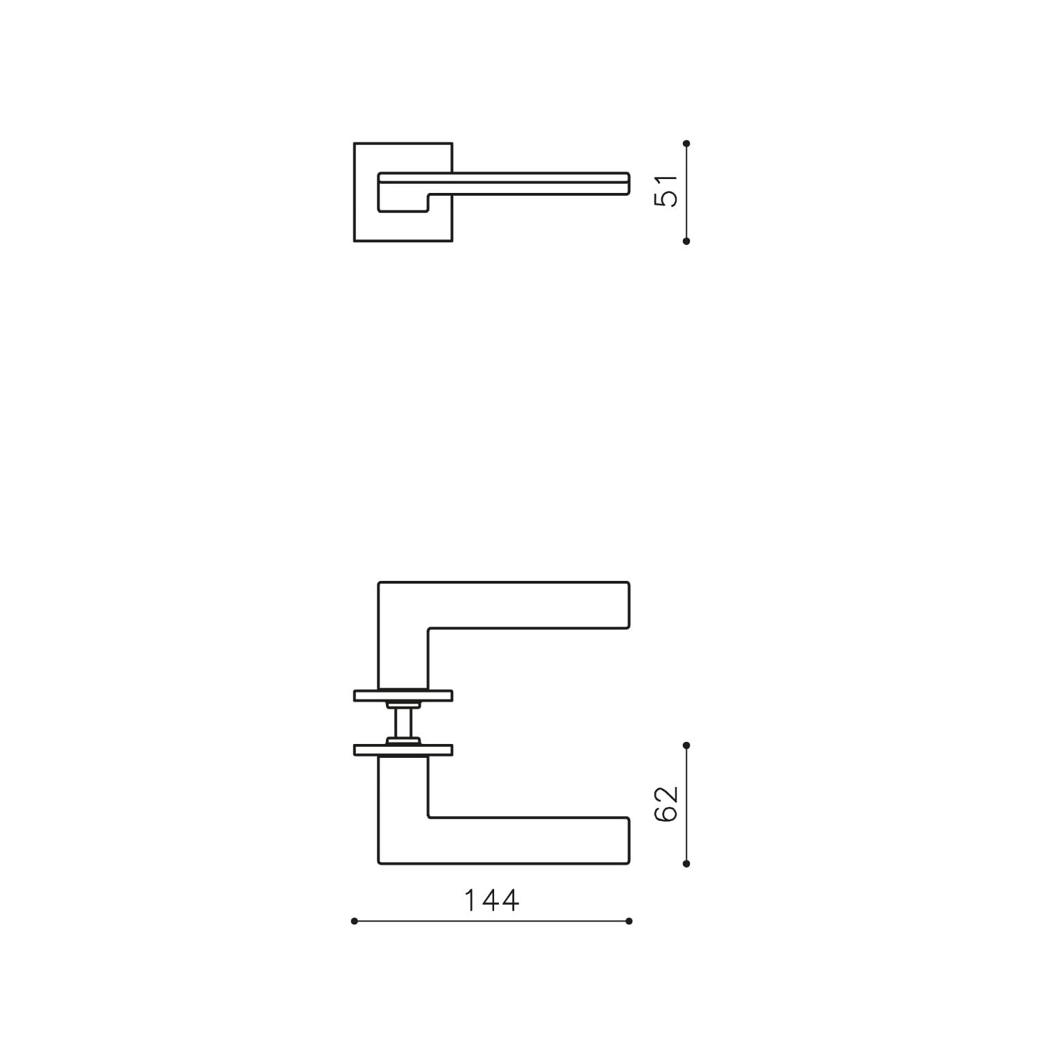 OLIVARI DEURKRUK TREND OP ROZET RVS MAT TITAAN PVD1