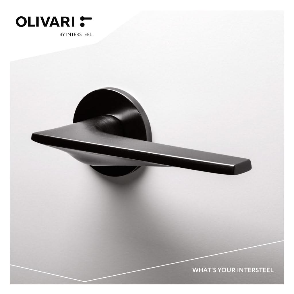 OLIVARI DEURKRUK TWIST OP ROZET ANTRACIET MAT TITAAN PVD2