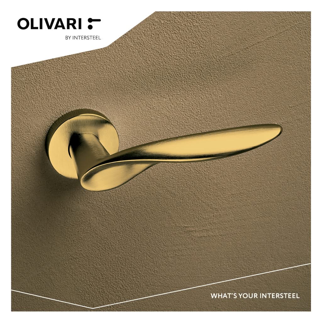 OLIVARI DEURKRUK WIND OP ROZET MESSING MAT TITAAN PVD1