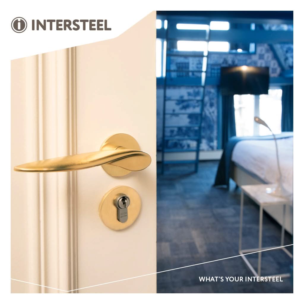 OLIVARI DEURKRUK WIND OP ROZET MESSING TITAAN PVD3