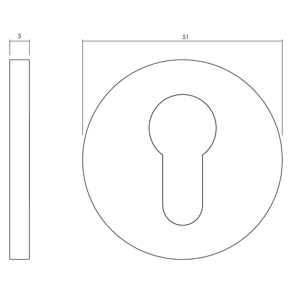 OLIVARI ROZET ROND MET PROFIELCILINDERGAT NIKKEL TITAAN PVD1