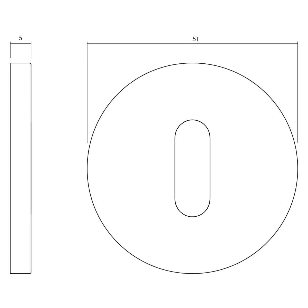 OLIVARI ROZET ROND MET SLEUTELGAT ANTRACIET MAT TITAAN PVD2
