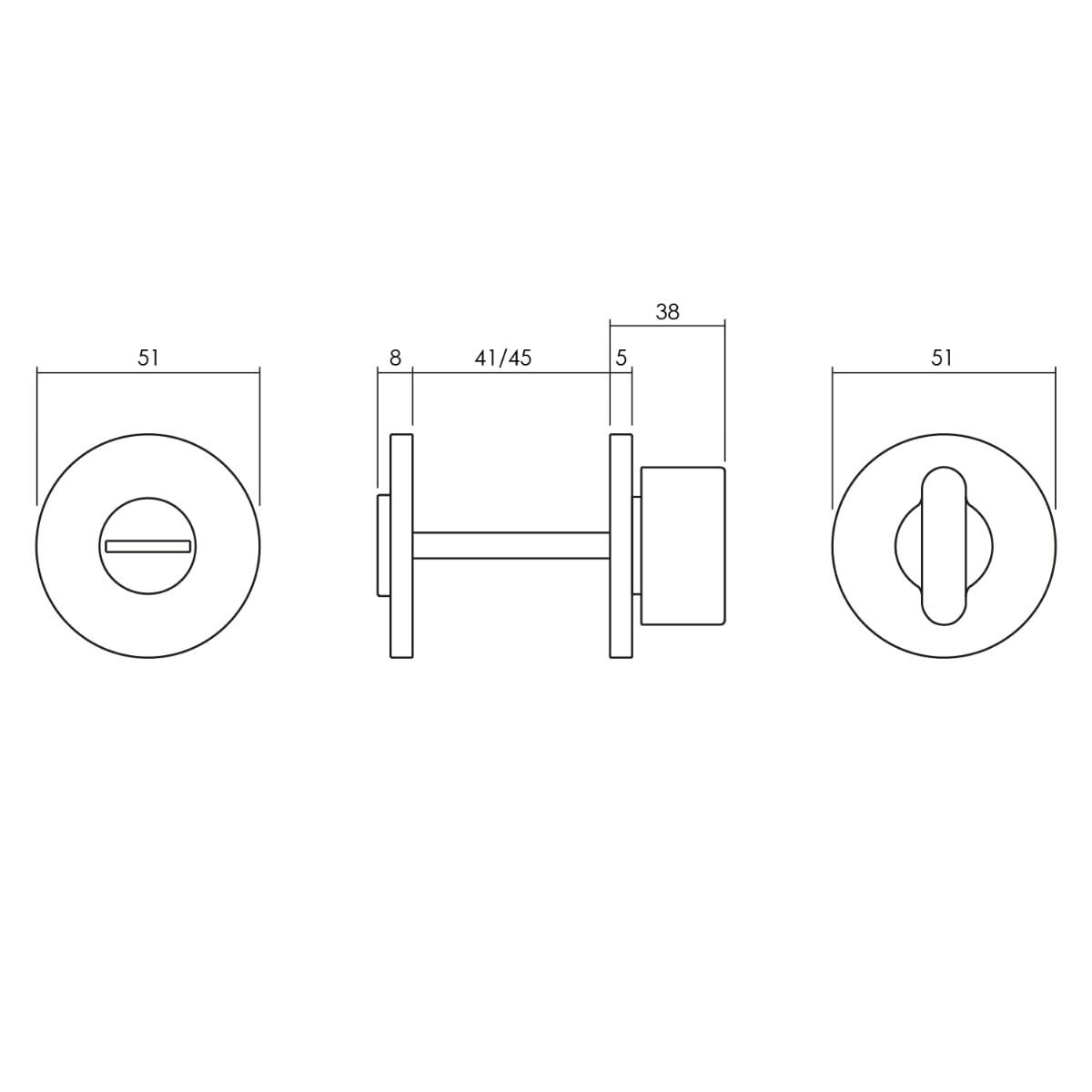 OLIVARI ROZET TOILET BADKAMERSLUITING ROND NIKKEL TITAAN PVD1