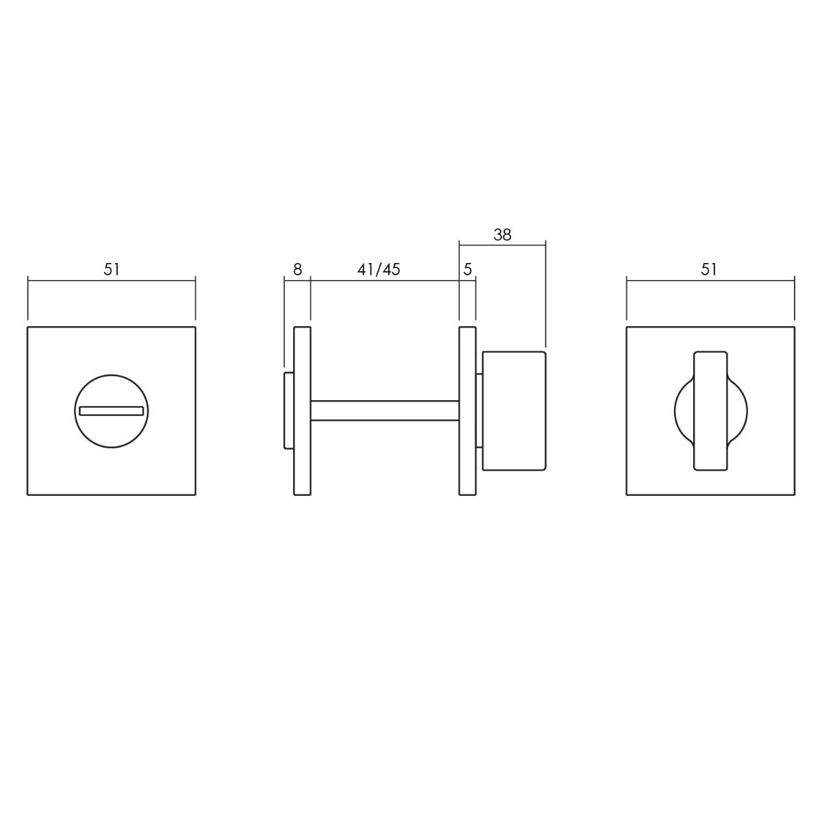 OLIVARI ROZET TOILET BADKAMERSLUITING VIERKANT NIKKEL TITAAN PVD1