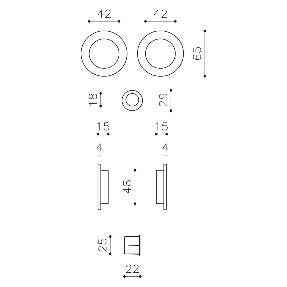OLIVARI SCHUIFDEURKOM DANTE MESSING MAT TITAAN PVD1