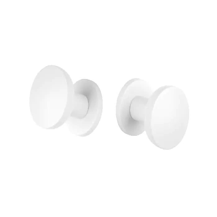 Deurknop Set rond wit vast/vast - Aprile deurknoppen Ortica wit