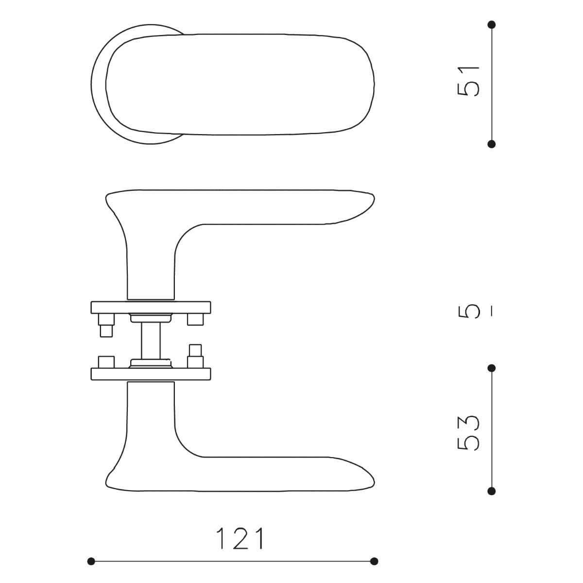 Olivari deurkruk Conca op rozet chroom2