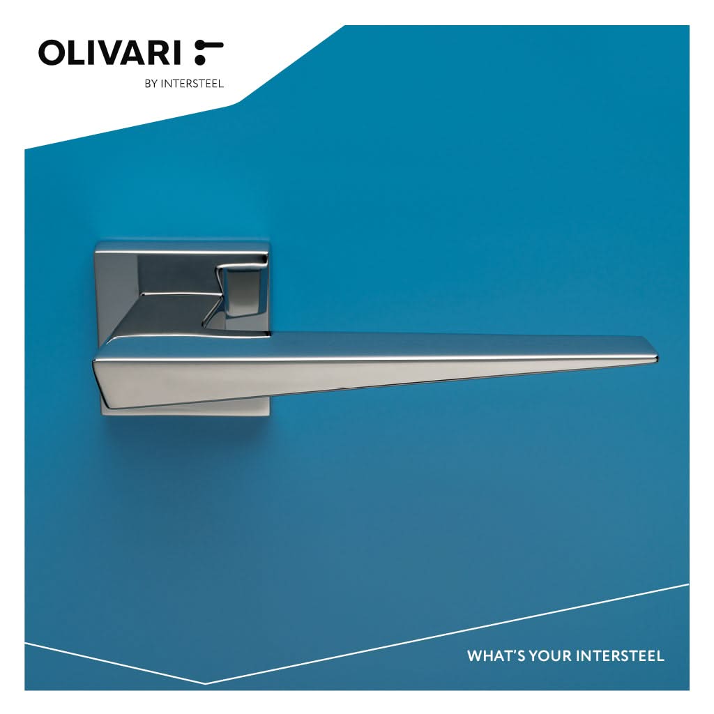 Olivari deurkruk Denver op rozet chroom1