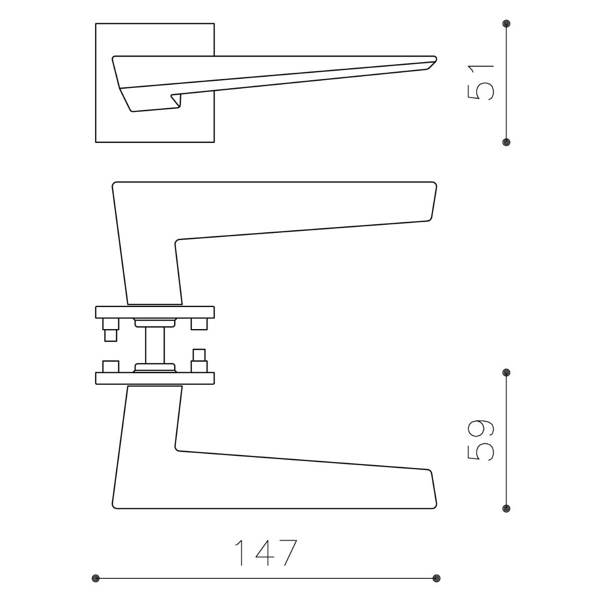 Olivari deurkruk Denver op rozet chroom2