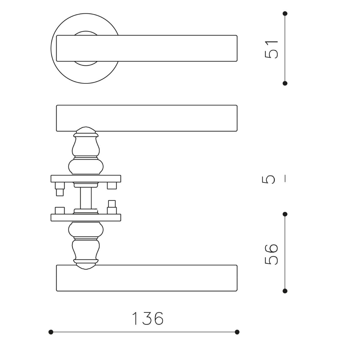 Olivari deurkruk Dolce Vita op rozet antraciet titaan PVD2