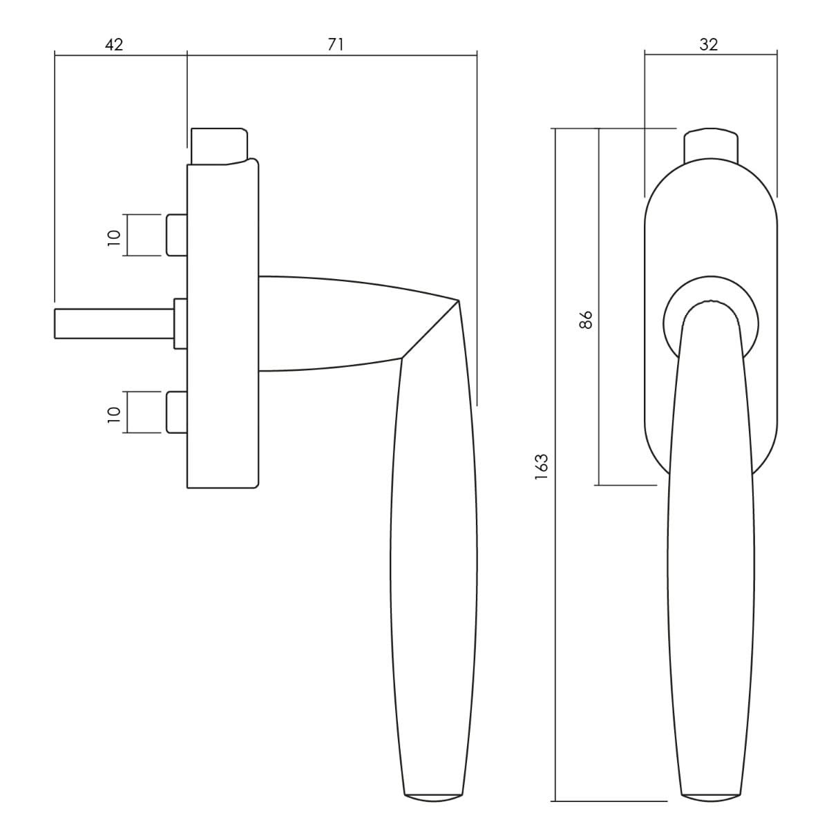 Olivari raamkruk Aurelia afsluitbaar nikkel titaan PVD1