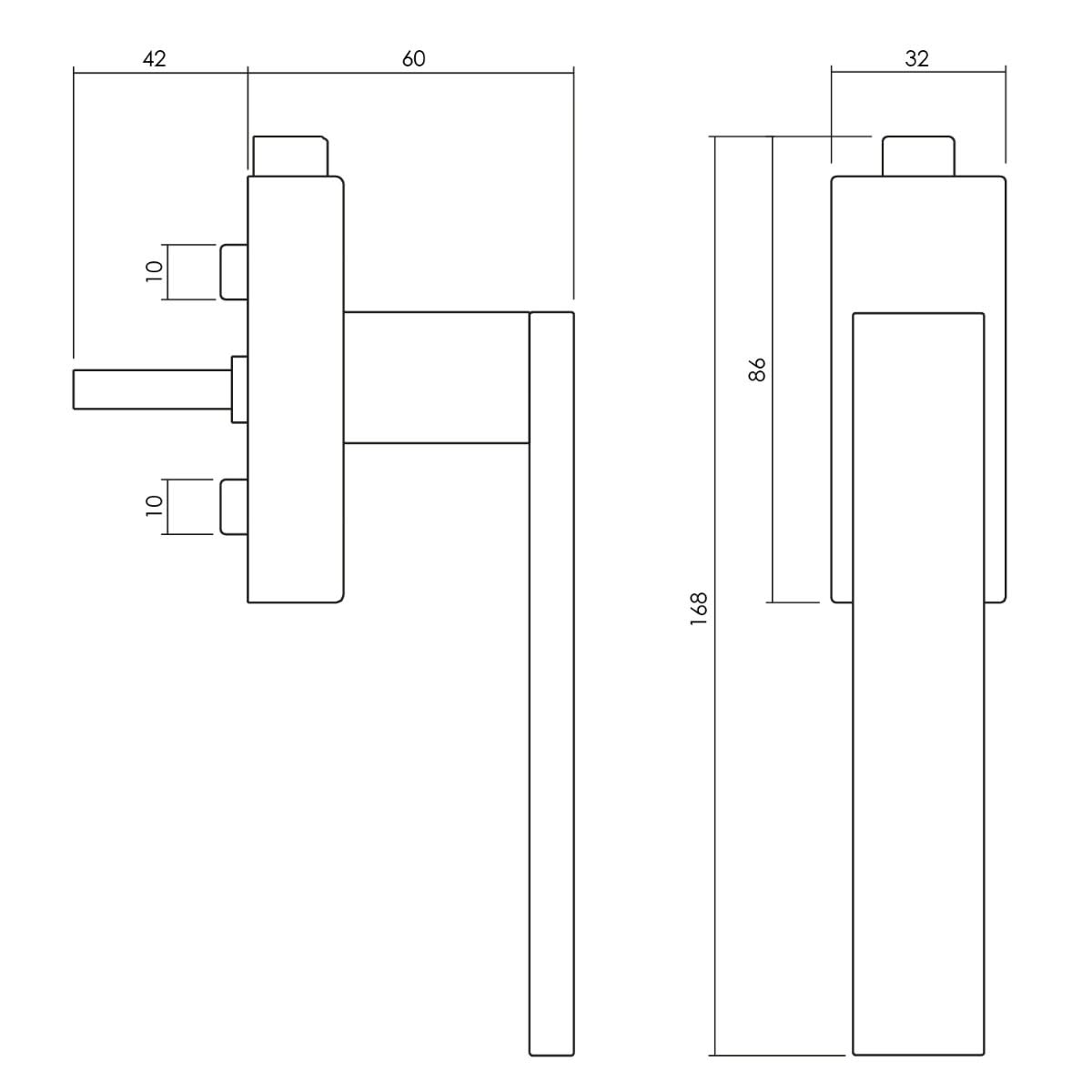Olivari raamkruk Diana Total afsluitbaar nikkel titaan PVD1