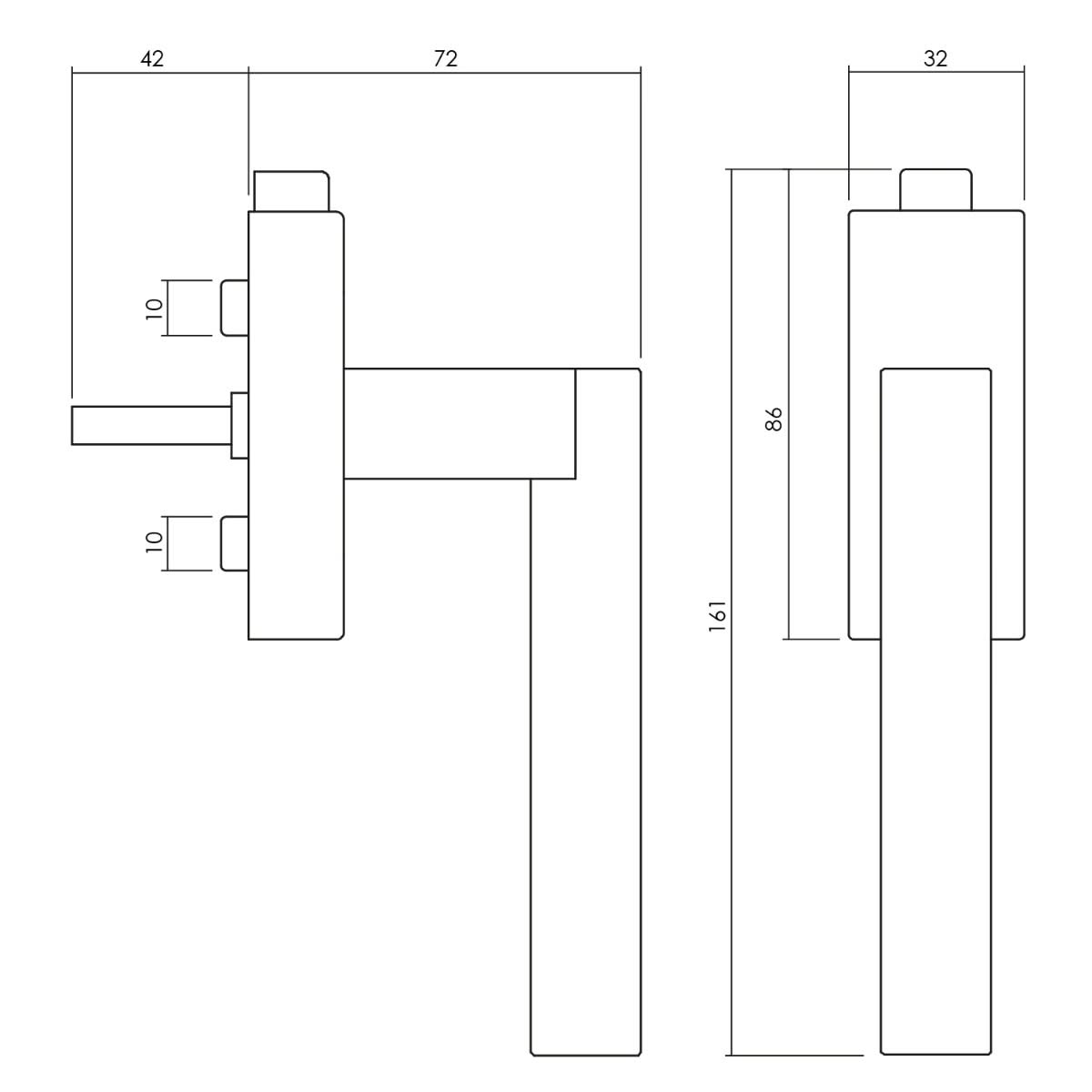 Olivari raamkruk Euclide Q afsluitbaar chroom mat1