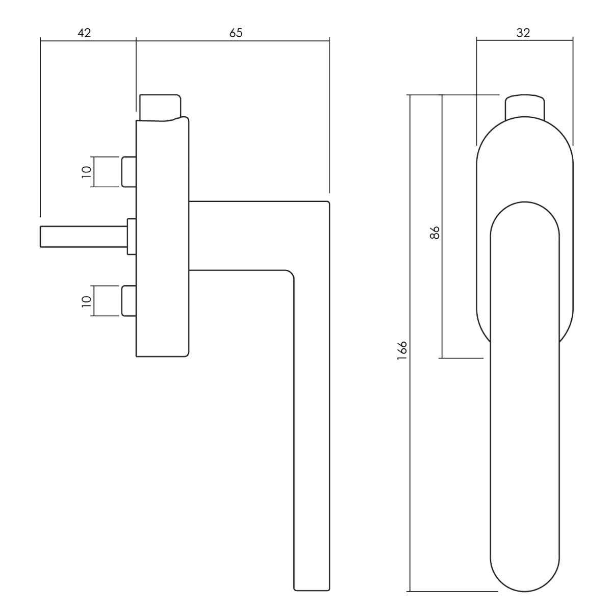 Olivari raamkruk Link afsluitbaar antraciet mat titaan PVD1