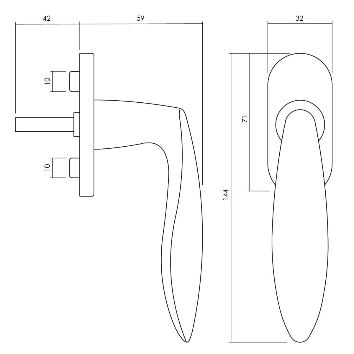 Olivari raamkruk Onda messing titaan PVD1