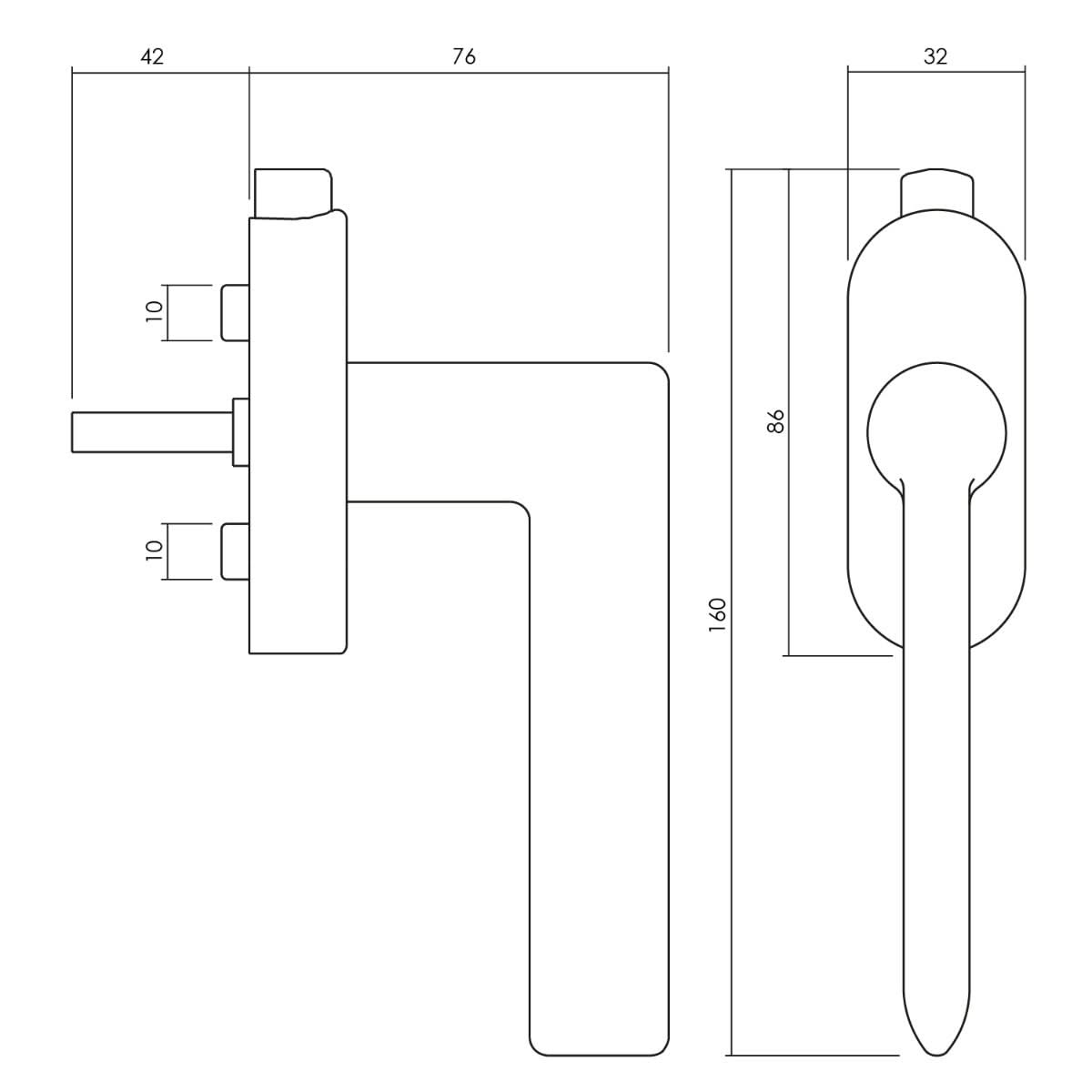 Olivari raamkruk Tecno afsluitbaar nikkel mat titaan PVD1