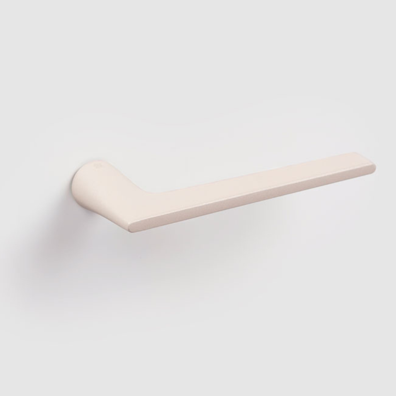 NUDA deurkruk Lieve maan grijs op minimalistisch rozet – vooraanzicht