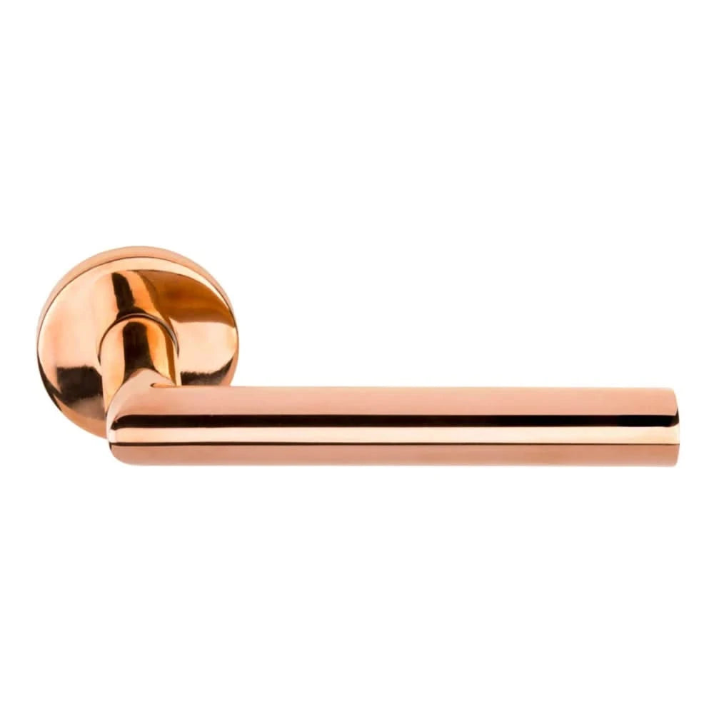 Deurkruk Cornisa | ronde rozet | PVD Gepolijst Koper